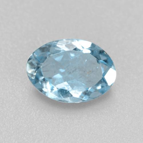 Água-marinha azul natural 0,65ct, corte oval, VS-SI