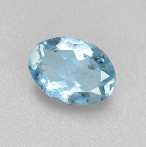 Água-marinha azul natural 0,65ct, corte oval, VS-SI