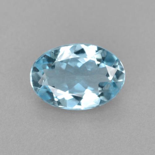 Água-marinha azul natural 0,49ct, corte oval, VS