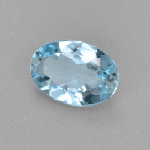 Água-marinha azul natural 0,49ct, corte oval, VS