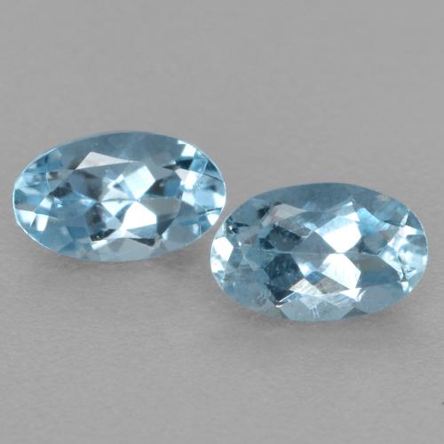 Pedras preciosas de água-marinha azul natural de 0,53 ct, corte oval, VS-SI