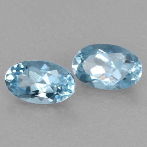 Pedras preciosas de água-marinha azul natural de 0,53 ct, corte oval, VS-SI