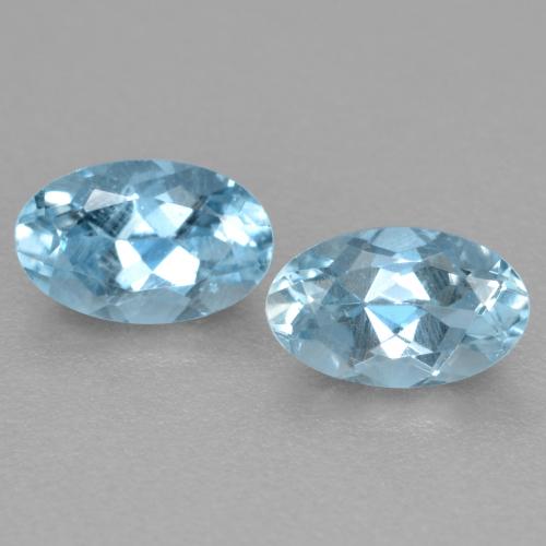 Pedras preciosas de água-marinha Azul claro natural de 0.51 ct, Corte Oval, VS-SI
