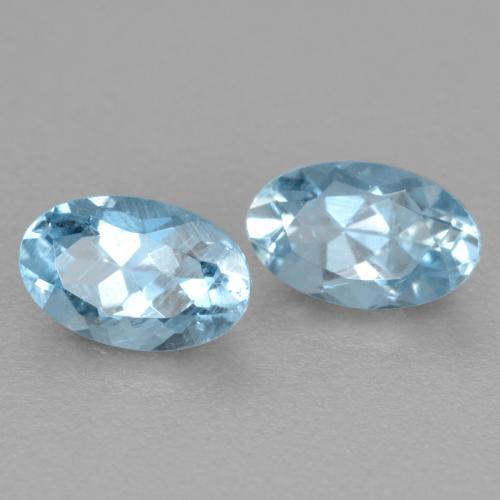 Pedras preciosas de água-marinha Azul claro natural de 0.51 ct, Corte Oval, VS-SI