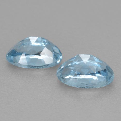 Pedras preciosas de água-marinha Azul claro natural de 0.51 ct, Corte Oval, VS-SI