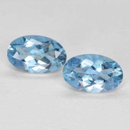 Pedras preciosas de água-marinha azul natural de 0,41 ct, corte oval, VS-SI