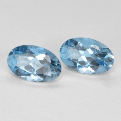 Pedras preciosas de água-marinha azul natural de 0,41 ct, corte oval, VS-SI