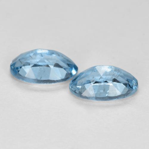 Pedras preciosas de água-marinha azul natural de 0,41 ct, corte oval, VS-SI