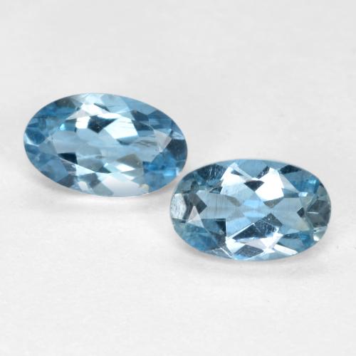 Pedras preciosas de água-marinha azul natural de 0,39 ct, corte oval, VS-SI