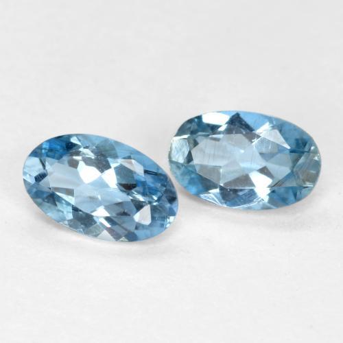 Pedras preciosas de água-marinha azul natural de 0,39 ct, corte oval, VS-SI