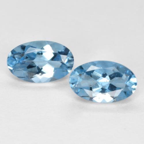 Pedras preciosas de água-marinha azul natural de 0,45 ct, corte oval, VS-SI