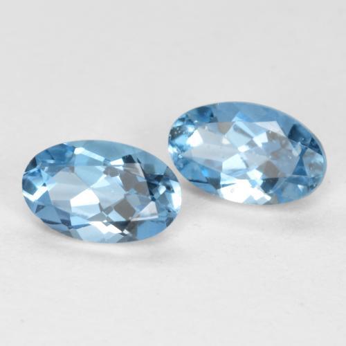 Pedras preciosas de água-marinha azul natural de 0,45 ct, corte oval, VS-SI