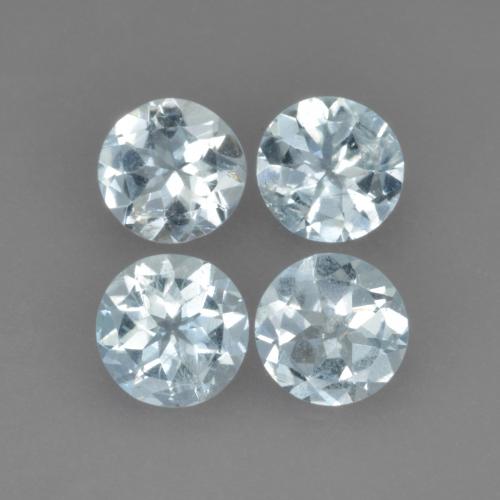 Pedras preciosas de água-marinha azul natural de 1,57 ct, corte redondo, VS-SI