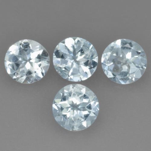 Pedras preciosas de água-marinha azul natural de 1,57 ct, corte redondo, VS-SI