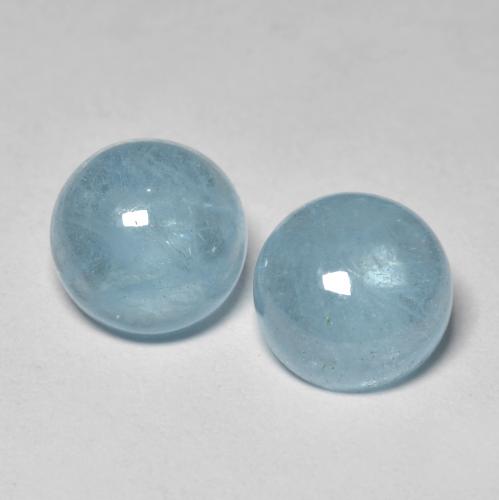 Pedras preciosas de água-marinha Azul bebê intenso natural de 4.82 ct, Corte Redondo, Translúcido