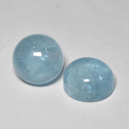 Pedras preciosas de água-marinha Azul bebê intenso natural de 4.82 ct, Corte Redondo, Translúcido