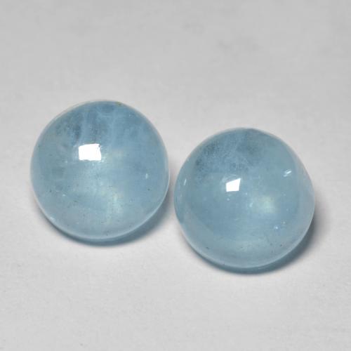 Pedras preciosas de água-marinha azul natural de 4,85 ct, corte redondo, translúcido