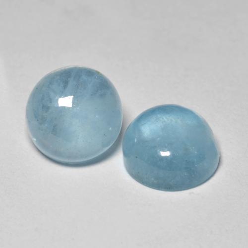 Pedras preciosas de água-marinha azul natural de 4,85 ct, corte redondo, translúcido