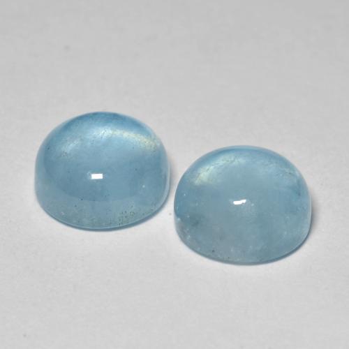 Pedras preciosas de água-marinha azul natural de 4,85 ct, corte redondo, translúcido