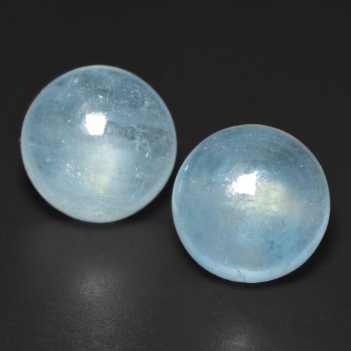 Pedras preciosas de água-marinha turquesa natural de 9,05 ct, corte redondo, transparente