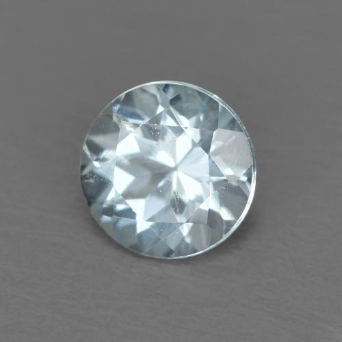 Água-marinha azul natural 0,44ct, corte redondo, VVS