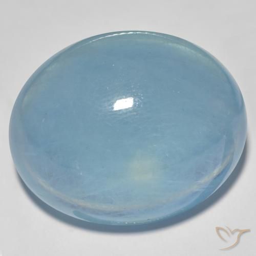 Água-marinha Teal Claro Natural 43.77ct, oval, Transparente