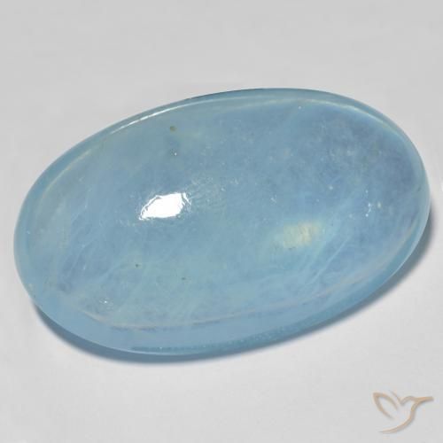 30,29 quilates azul-esverdeado água-marinha, cabochão oval de 28,2 x 16,7 mm de Madagascar, Photo A