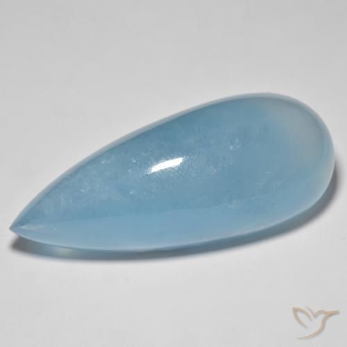 Água-marinha Teal Claro Natural 71.19ct, Formato de pêra, Translúcido