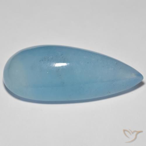 Água-marinha Teal Claro Natural 71.19ct, Formato de pêra, Translúcido