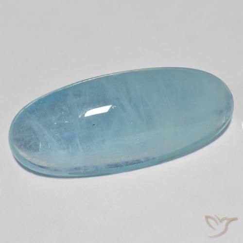 Água-marinha Azul claro verde Natural 31.34ct, oval, Transparente