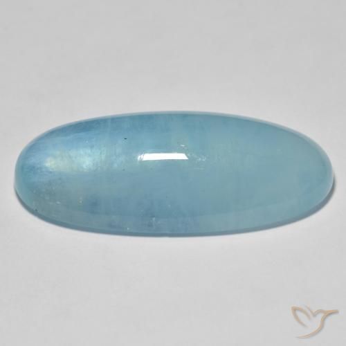 Água-marinha Azul claro verde Natural 31.34ct, oval, Transparente