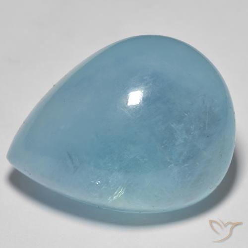 Água-marinha Teal Claro Natural 49.00ct, Formato de pêra, Transparente