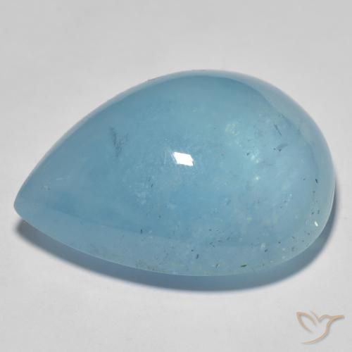 Água-marinha Teal Claro Natural 49.00ct, Formato de pêra, Transparente