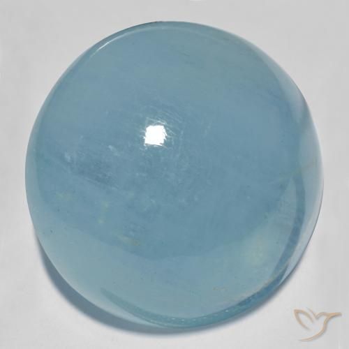 31.66ct Natural Azul claro verde Água-marinha, Redondo, Transparente