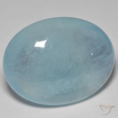 Água-marinha Azul claro verde Natural 71.79ct, oval, Transparente