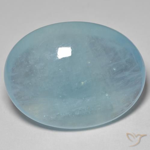 Água-marinha Azul claro verde Natural 71.79ct, oval, Transparente