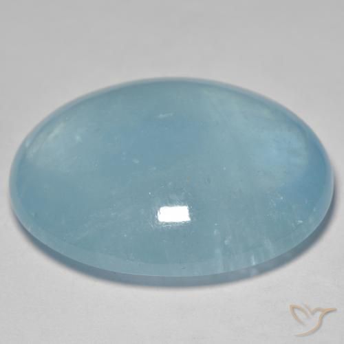 Água-marinha Azul claro verde Natural 71.79ct, oval, Transparente