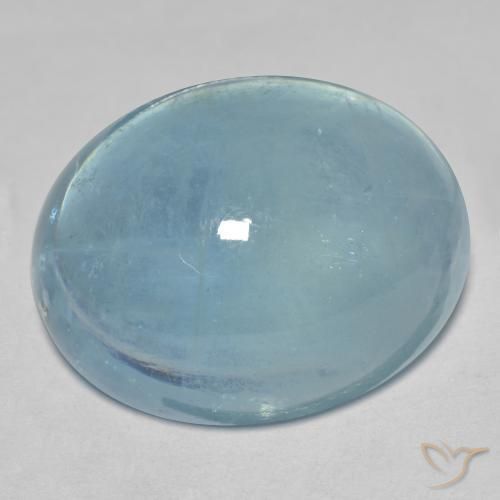 Água-marinha Azul claro verde Natural 31.95ct, oval, Transparente