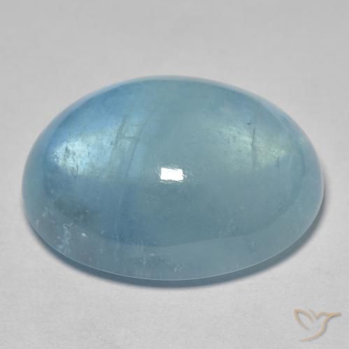 Água-marinha Azul claro verde Natural 31.95ct, oval, Transparente