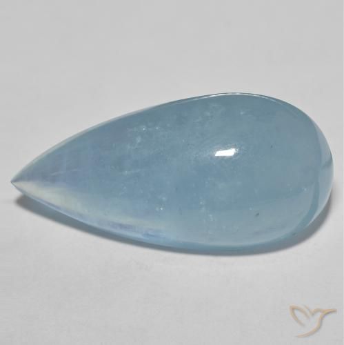 Água-marinha Azul Muito Claro Natural 34.90ct, Formato de pêra, Translúcido