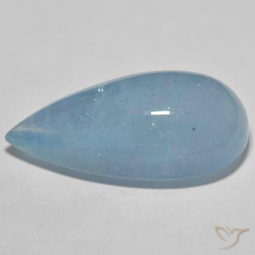 Água-marinha Azul Muito Claro Natural 34.90ct, Formato de pêra, Translúcido