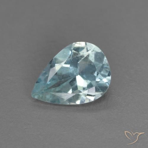 Água-marinha azul de 0,43 quilates, corte pera da Índia de 6,4 x 4,6 mm, Photo A