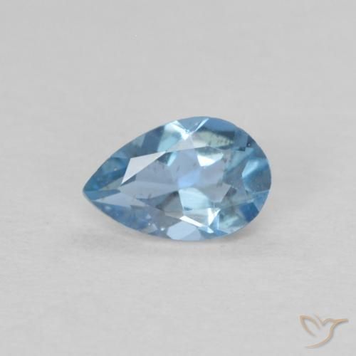 Água-marinha azul de 0,2 quilates, corte pera da Índia de 5,1 x 3,3 mm, Photo A
