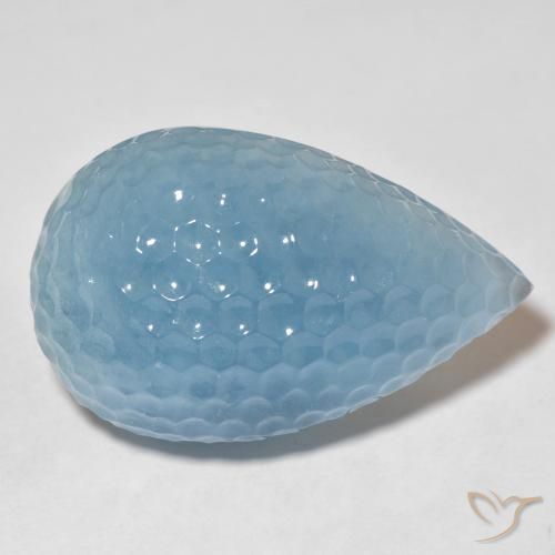 Água-marinha Aqua Blue Natural 69.84ct, Formato de pêra, Translúcido