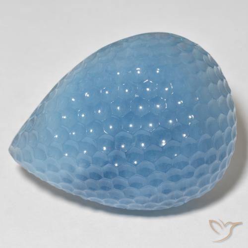 Aquamarine azul de 115,2 quilates, 39,4 x 30,3 mm esculpido na Índia, Photo A