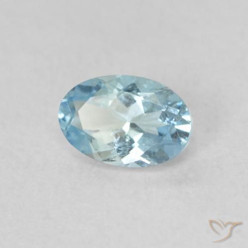 Água-marinha Azul Aqua claro Natural 0.44ct, oval, VS