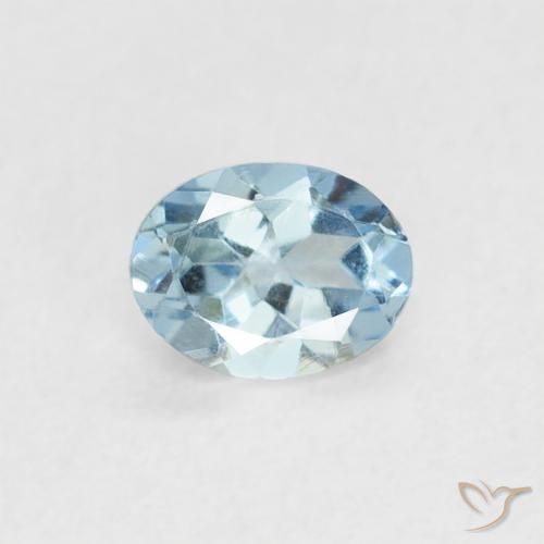 água-marinha Azul claro Natural 0.29ct, Corte Oval, VVS-VS