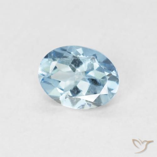 água-marinha Azul claro Natural 0.29ct, Corte Oval, VVS-VS