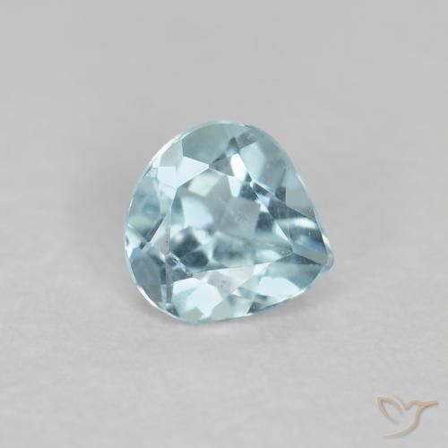 Água-marinha Azul-verde claro Natural 0.21ct, Formato de pêra, VS