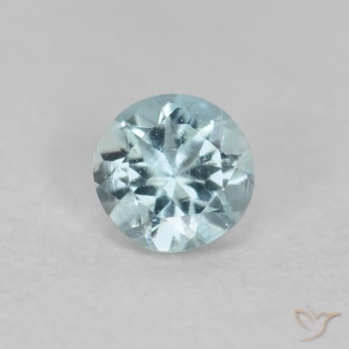 0.17ct Natural Azul-verde claro Água-marinha, Redondo, VS, Photo A